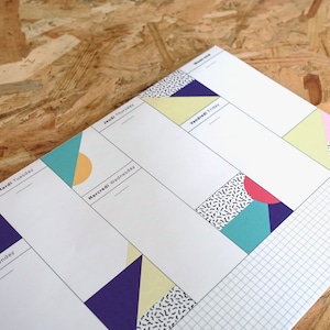 Weekly Desk Planner With Graphic Patterns viva A4 Format - Etsy