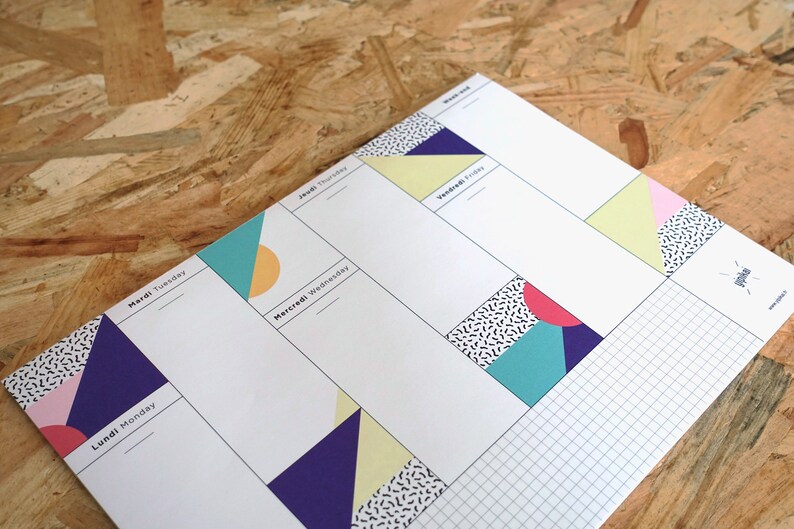 Weekly Desk Planner with graphic patterns Viva A4 Format zdjęcie 7