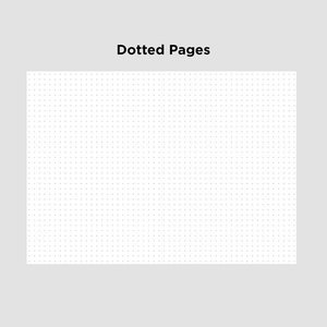 May include: A white page with a grid of evenly spaced black dots.