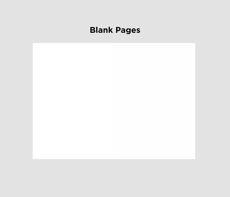 May include: Two blank white pages, side by side, with the text "Blank Pages" above them.