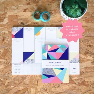 Weekly Desk Planner With Graphic Patterns viva A4 Format - Etsy