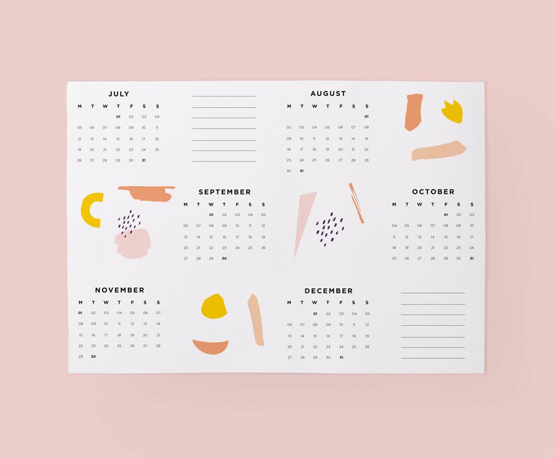 2021 Large Wall Calendar 2021 Year Calendar 2021 Minimalist Etsy