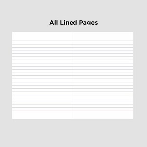 May include: A blank, white lined page, ready for writing or drawing. The page is divided into two sections by a vertical line down the center.