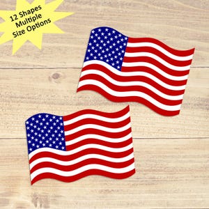 Lot de 12 - Formes de drapeaux américains en papier, formes de drapeaux en papier, formes de drapeaux en papier des Etats-Unis, travaux manuels du 4 juillet, décorations du 4 juillet