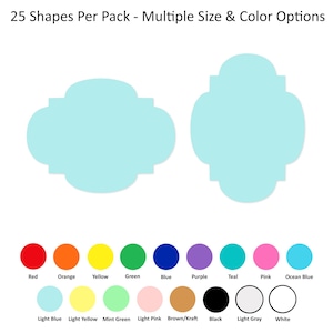 25 pack - Paper Bracket Oval Shape, Bracket Oval Cut Outs, Paper Oval Die Cuts, Card Making Supplies, Paper Oval Shapes, Scrapbook Supplies