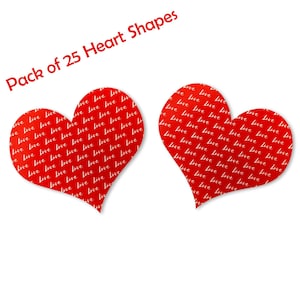 25 Pack - Paper Heart Shapes, Paper Valentines Hearts, Paper Wedding Hearts, Valentines Day Supplies, Valentines Day Crafts