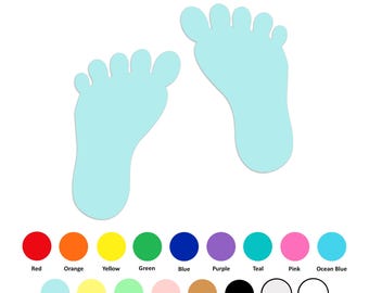 25 pack - Paper Feet Shapes, Feet Die Cut Shapes, Paper Baby Feet, DIY Baby Shower, Baby Shower Paper Shapes, Paper Craft Supplies