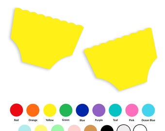 25 pack - Paper Scallop Diaper Shape, Paper Baby Scallop Diaper Shapes, Diaper Paper Cut Out, DIY Baby Shower Crafts, DIY Cardmaking