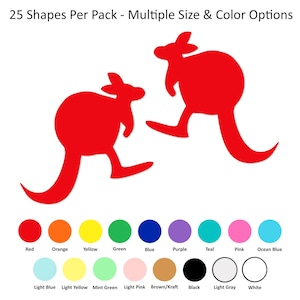 Paquet de 25 - Formes de kangourou en papier, Papier kangourou découpé, Animaux de safari en papier, Animaux de zoo en papier, Forme de papier kangourou, Fournitures créatives DIY