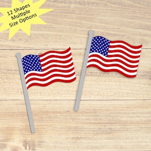 Lot de 12 - Formes de drapeau des États-Unis en papier, formes de drapeau en papier, formes de drapeau américain en papier, travaux manuels du 4 juillet, décorations du 4 juillet