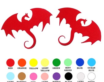 25 pack - Paper Dragon Shapes, Paper Dragon Cut Out, Dragon Die Cut, Paper Party Supplies, DIY Card Making Supplies