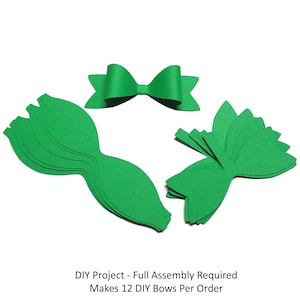 12 Pack - DIY Green Paper Bows, Green Paper Bows, DIY Paper Bows, Paper Party Bows, Paper Gift Bows