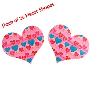 25 Pack - Paper Heart Shapes, Paper Valentines Hearts, Paper Wedding Hearts, Valentines Day Supplies, Valentines Day Crafts