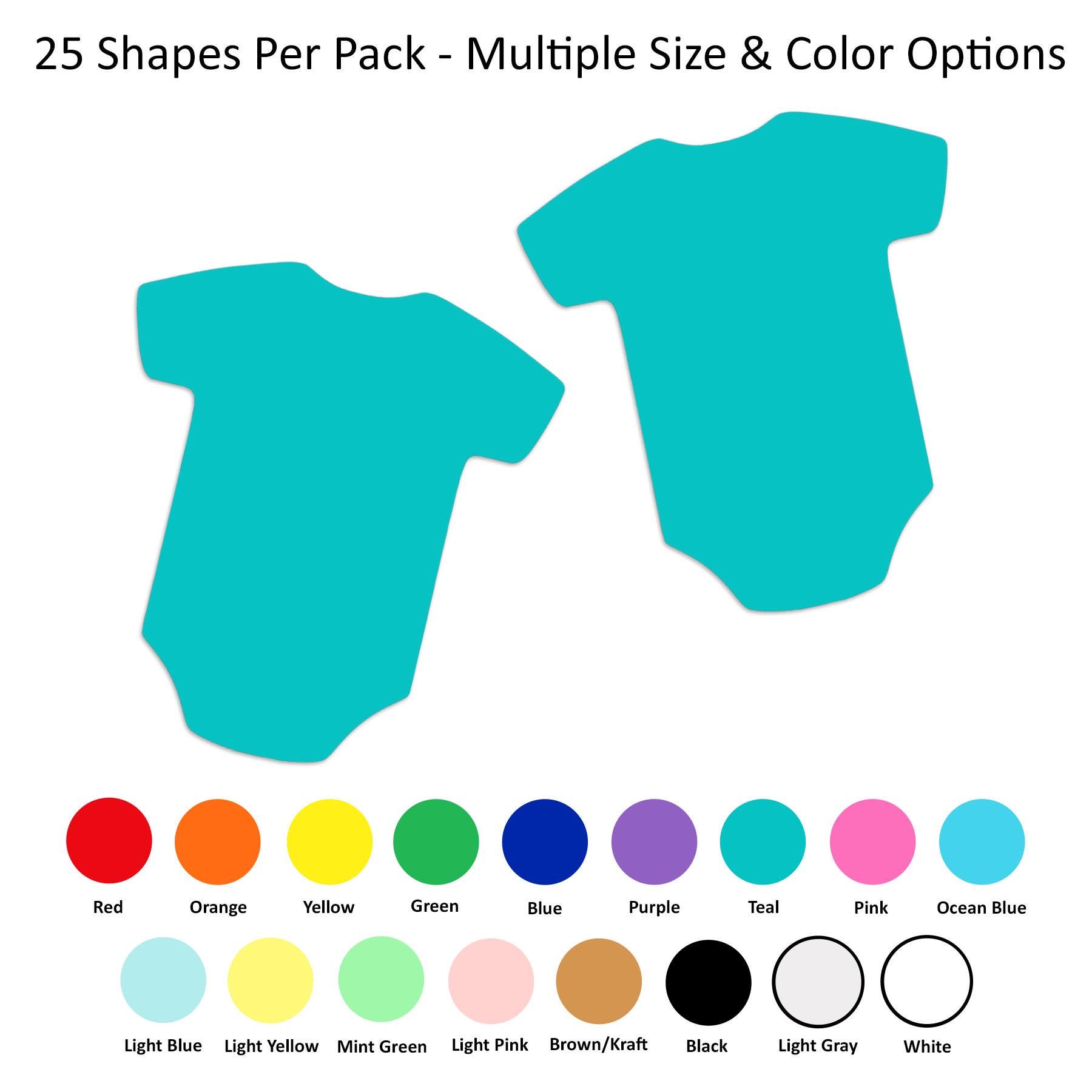 25 pack - Paper Onesie Shape, Paper Baby Onesie Shapes, Onesie Paper Cut Out, DIY Baby Shower, Baby Shower Paper Shapes