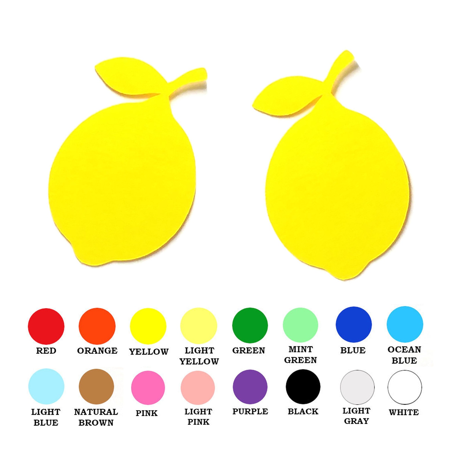 25 Pack Paper Lemon Shapes Lemon Shape Lemon Paper Cut Etsy