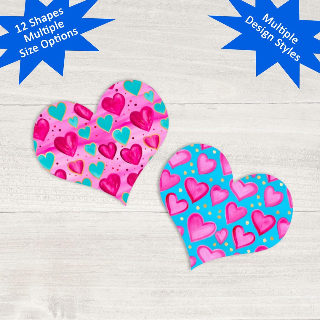 Heart Shape Papper 12 Pack - Paper Heart Shapes, Valentine's Day Paper Heart Shapes, Paper ...