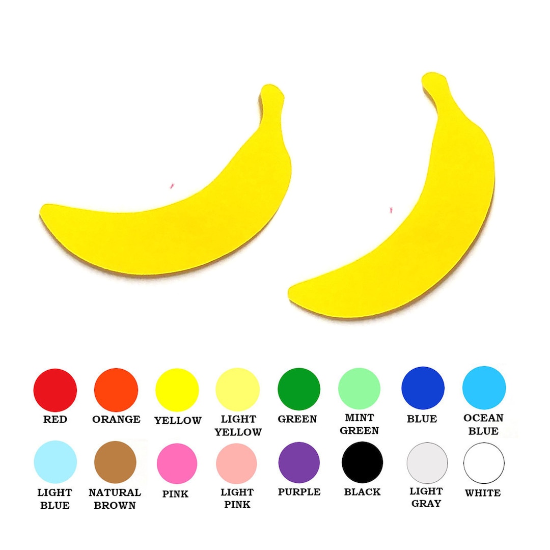 25 Pack - Paper Banana Shapes, Banana Paper Cut Outs, Paper Banana Die ...