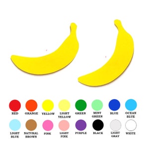 Paquet de 25 - Formes de bananes en papier, découpes de papier banane, formes de bananes découpées en papier, formes d'aliments en papier