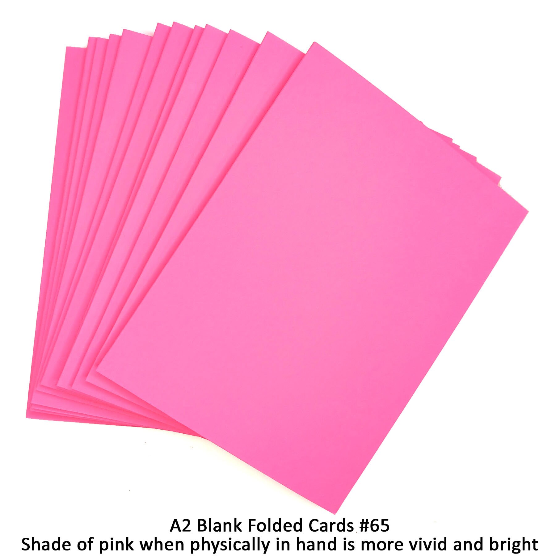 Pink File Cards Pink Blank Folded Cards, Pink A2 Folded Cards, Blank A2 Card, Pink ...