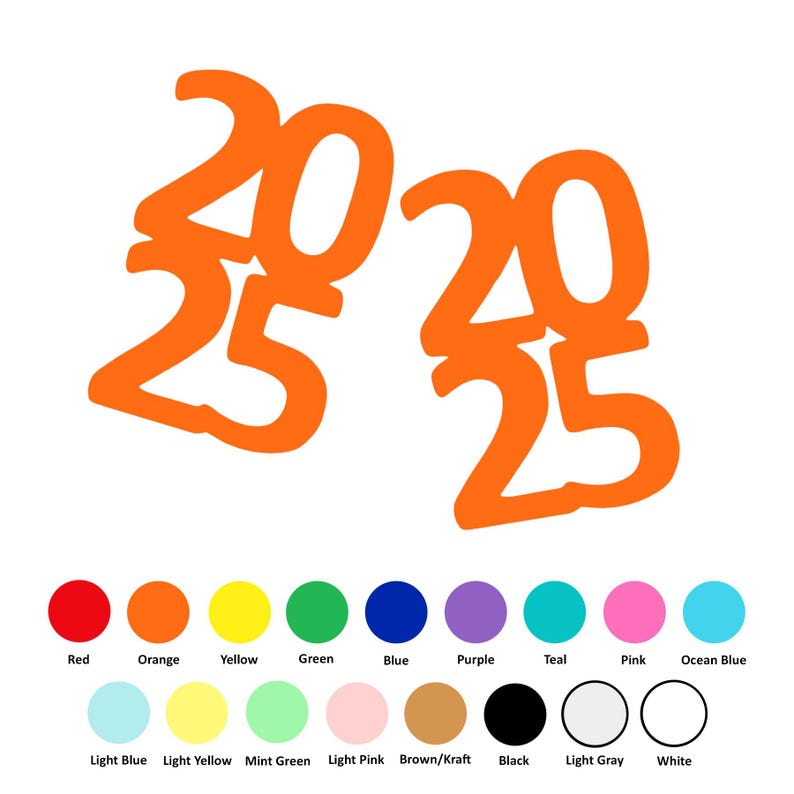 25 Pack - 2025 Paper Shapes, 2025 Paper Die Cut, Paper 2025 Shapes ...