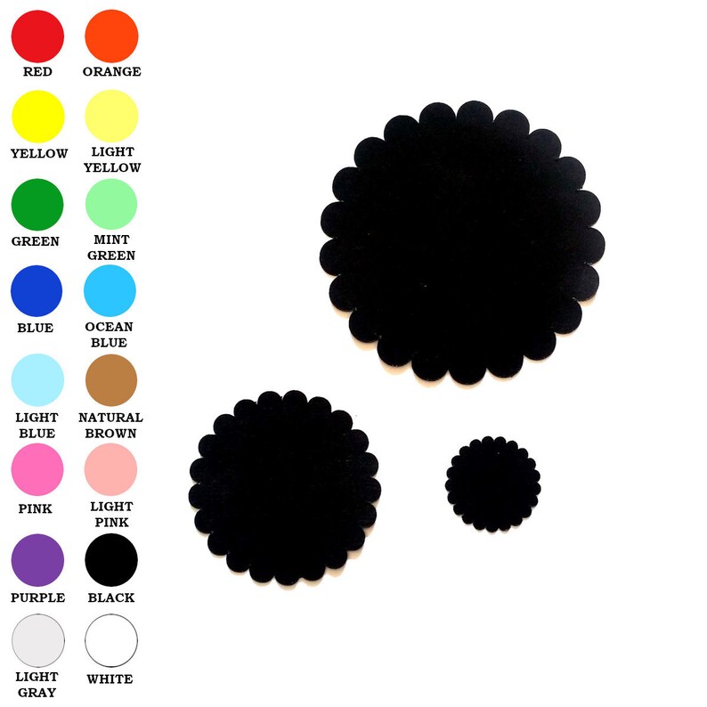 25 pack Paper Scallop Circle Scallop Circle Shapes Scallop Etsy