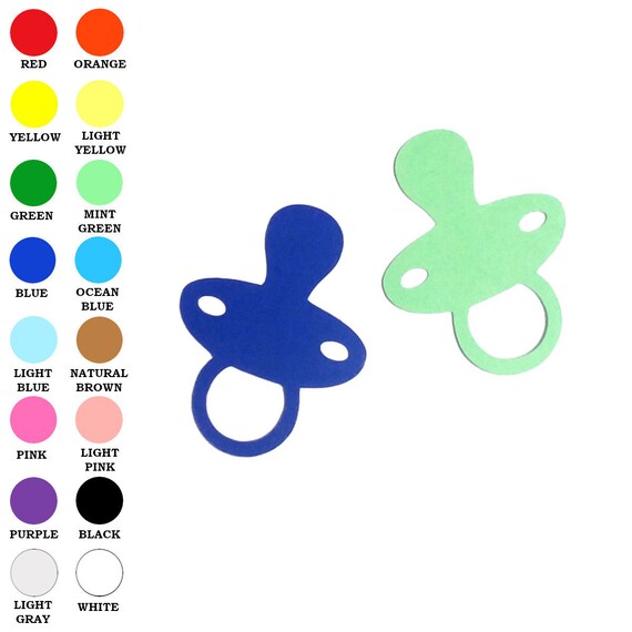 25 pack Baby Pacifier Die Cut Shape Paper Pacifier Shape Etsy