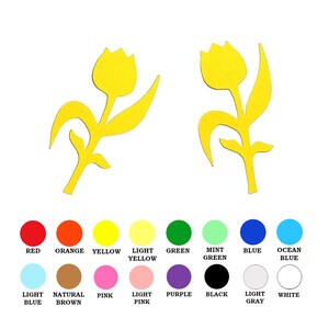 Paquet de 25 - forme de fleur de tulipe en papier, forme de fleur de tulipe découpée, forme de découpe de Pâques, forme de papier de Pâques, fournitures de fabrication de cartes bricolage