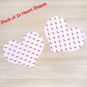 25 Pack - Paper Heart Shapes, Paper Valentines Hearts, Paper Wedding Hearts, Valentines Day Supplies, Valentines Day Crafts