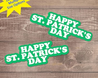 12 Pack - St. Patricks Day Word Set, St. Patrick's Day Paper Shapes, St. Patrick's Day Paper Words,  St. Patrick's Day Paper Craft Shapes
