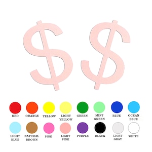 Paquet de 25 - Forme de signe dollar en papier, signe dollar découpé, signe dollar en papier découpé, décorations de fête à faire soi-même, fournitures de scrapbooking en papier