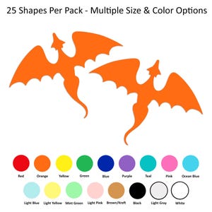 25 pack - Paper Dragon Shapes, Dragon Shape Die Cuts, Paper Fantasy Shapes, DIY Cardmaking Supplies, Paper Craft Shapes, Dragon Crafts