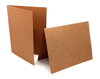 Brown Blank Folded Cards, Brown A2 folded Cards, Blank A2 Card, Kraft Brown Cards DIY Cardmaking