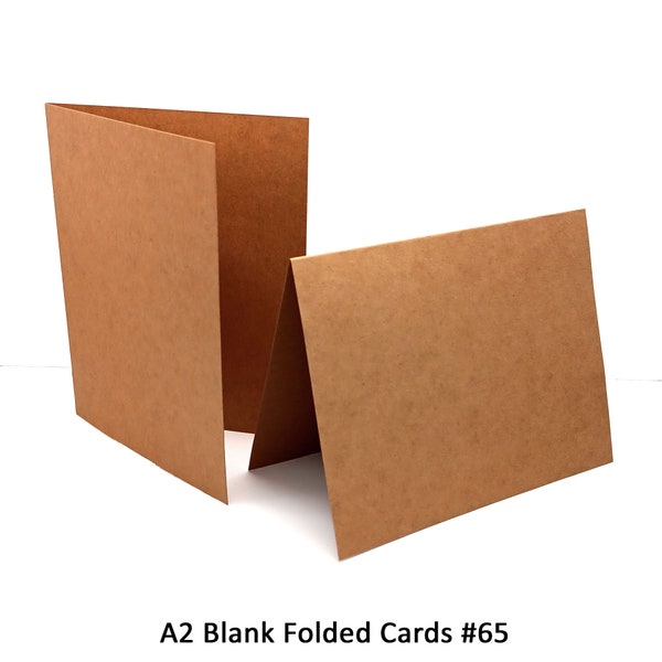 Brown Blank Folded Cards, Brown A2 folded Cards, Blank A2 Card, Kraft Brown Cards DIY Cardmaking