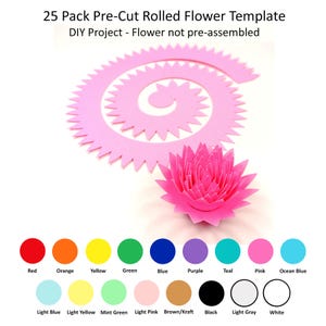 25 Pack - Rolled Paper Flowers, DIY Paper Flowers, Paper Flower Templates, Rolled Flower Templates, Create A Rolled Paper Flower, Design #26