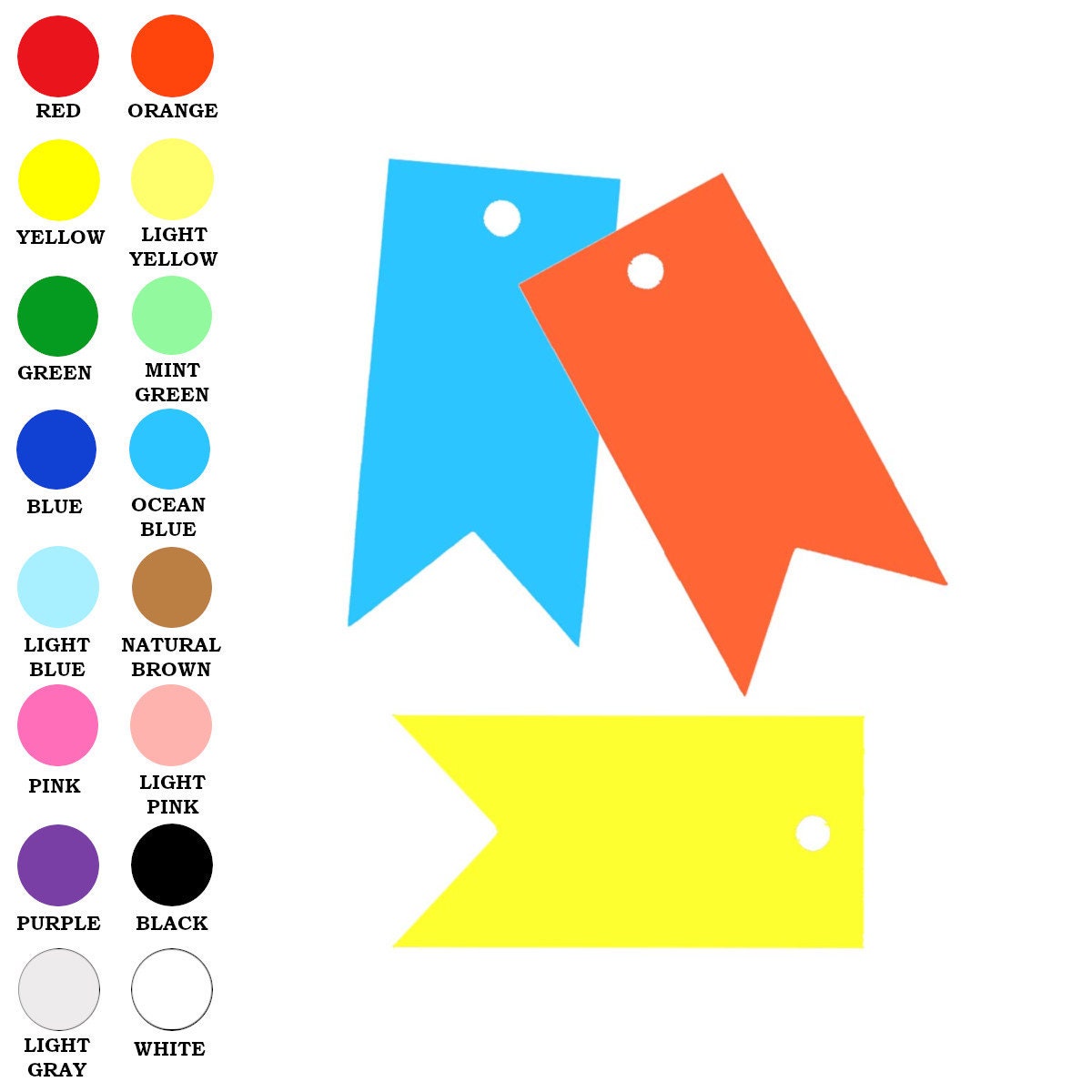 25 pack Solid Color Gift Tags Gift Tags Blank Gift Tags Etsy