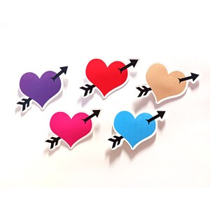 12 pack - Paper Heart & Arrow Shapes, Paper Heart Cut Outs, Valentines Day Hearts, Wedding Paper Hearts, Valentines Day Party Supplies