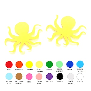 25 Pack - Paper Octopus Shapes, Paper Sea Animal Shapes, Paper Ocean Animals, DIY Card Making Supplies, Under The Sea Party Supplies