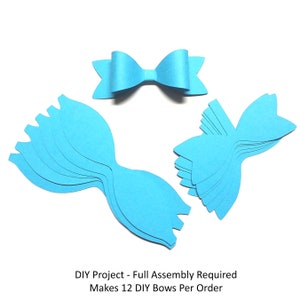 12 Pack - DIY Ocean Blue Paper Bows, Ocean Blue Paper Bows, DIY Paper Bows, Paper Party Bows, Paper Gift Bows