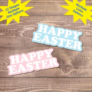Lot de 12 - Mots de Joyeuses Pâques, Formes en papier de Joyeuses Pâques, Formes en papier de Pâques, Mots de Pâques en papier, Loisirs créatifs de Pâques, Fournitures pour cartes