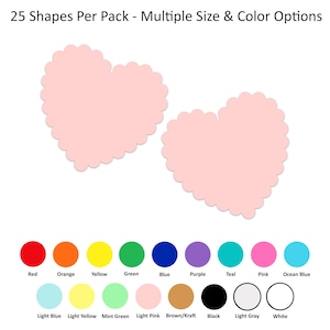 Paquet de 25 - Formes de coeurs festonnés en papier, forme de coeur festonnée découpée, papier coeur festonné découpé, créations en papier coeurs, fabrication de cartes DIY
