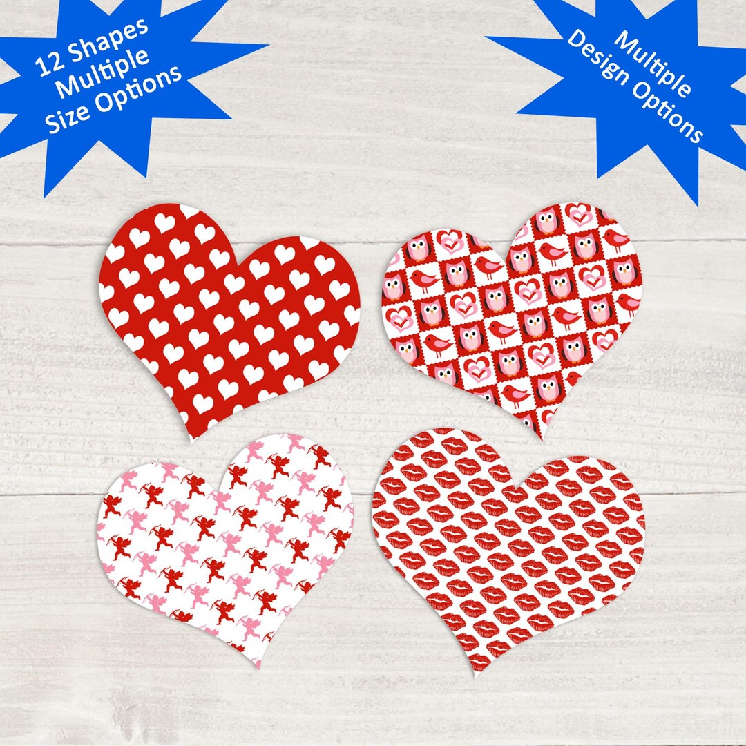 Heart Shape Papper 12 Pack - Heart Paper Shapes, Valentine's Day Paper Heart Shapes, Paper ...