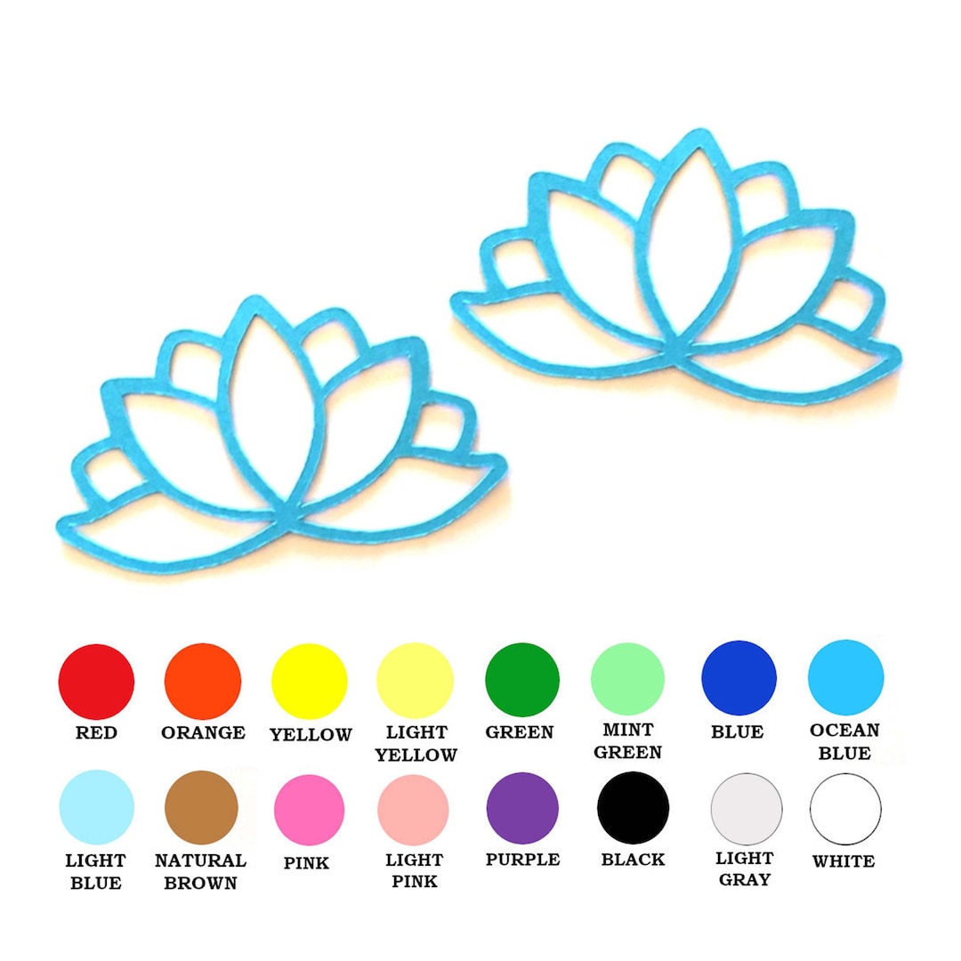 25 Pack Paper Lotus Flower Shape, Lotus Flower Die Cuts, Lotus Flower Cut Out, Scrapbooking
