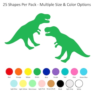 25 Pack - Paper Dinosaur Shape, Paper Tyrannosaurus Shape, Dinosaur Cut Outs, T-Rex Paper Shape, Paper Party Supplies, Dinosaur Party Crafts