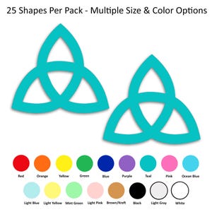 25 pack - Paper Trinity Knot Shape, Trinity Knot Cut Out, Trinity Knot Die Cut, Paper Triquetra Shape, Celtic Triangle Paper Shapes