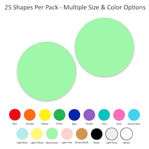 Paquet de 25 - Formes de cercles en papier, Cercles de papier découpés, Cercles de papier découpés, Fournitures pour fabrication de cartes à faire soi-même, Articles de fête en papier pour travaux manuels, Créations en papier