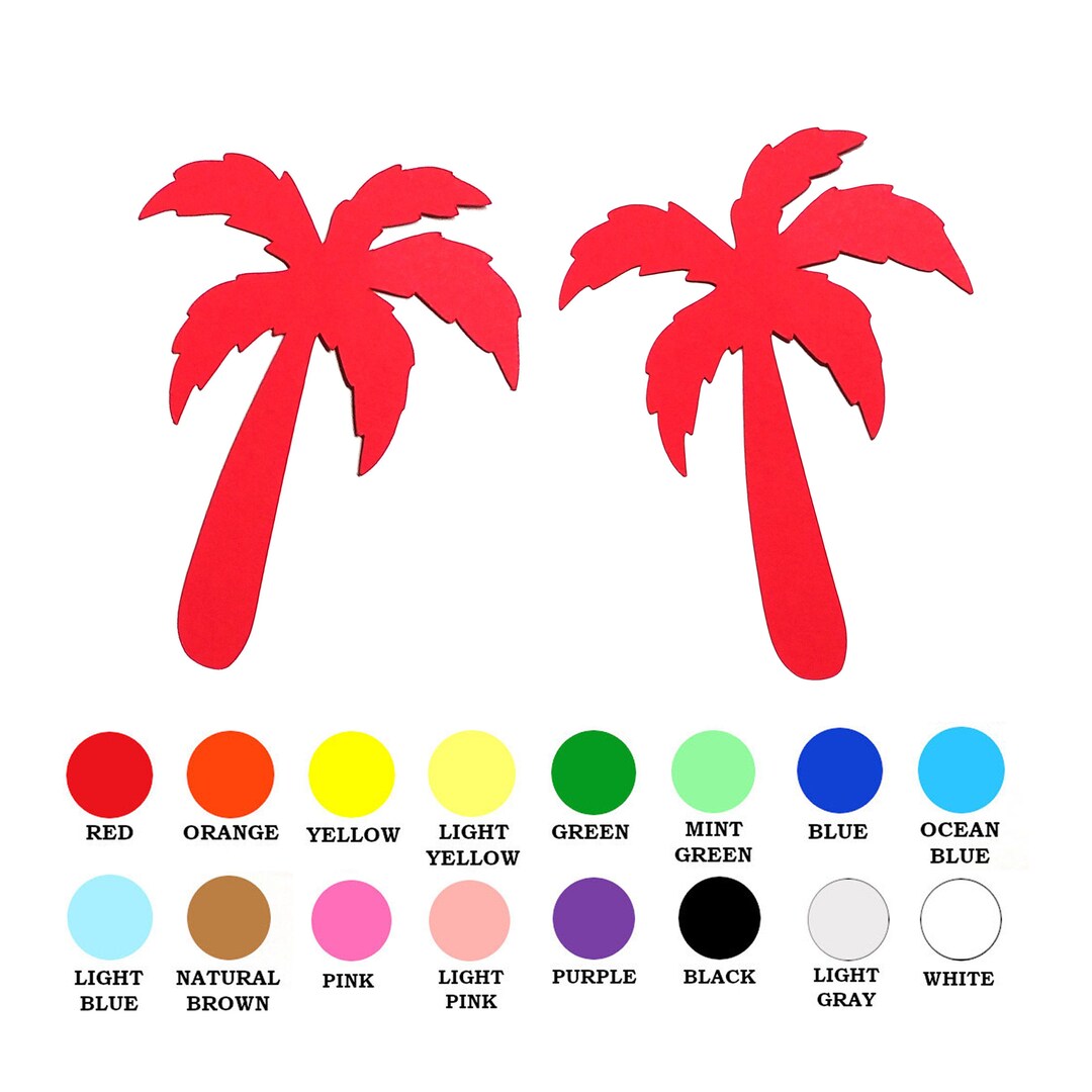 25 Pack Paper Palm Tree Shapes, Palm Tree Shapes, Paper Palm Tree Cut
