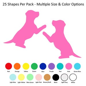 Paquet de 25 - Formes de chien en papier, chien découpé, chien mendiant, formes en papier animaux, fournitures créatives en papier pour travaux manuels, fabrication de cartes à faire soi-même