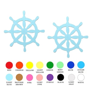 25 Pack - Paper Nautical Wheel Shapes, Paper Nautical Shapes, Paper Sea Shapes, DIY Card Making Supplies, Under The Sea Party Supplies