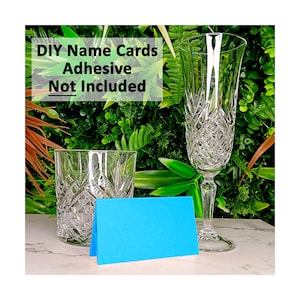 25 Pack: DIY Ocean Blue Table Place Cards, Ocean Blue Tent Name Cards, Blue Table Name Card, Blue Place Card, DIY Party Supplies