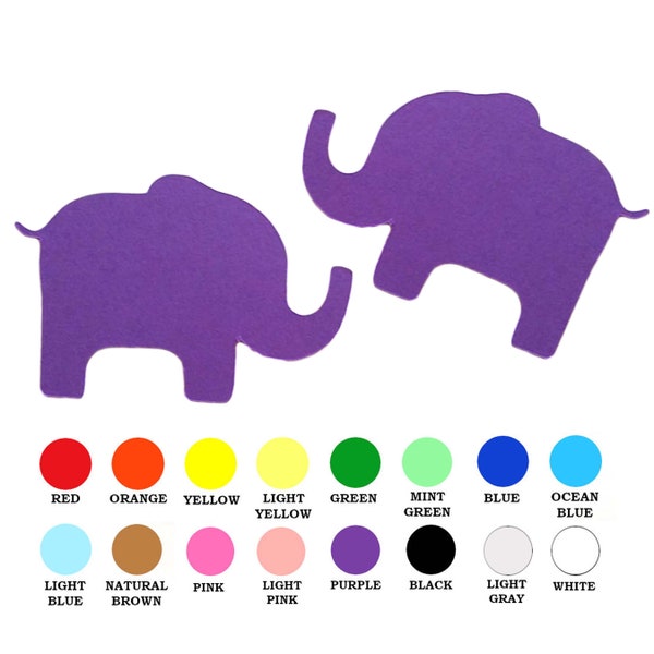 25 Pack - Paper Elephant Shape, Elephant Die Cut, Elephant Cut Outs, Paper Party Supplies, Paper Animal Shapes